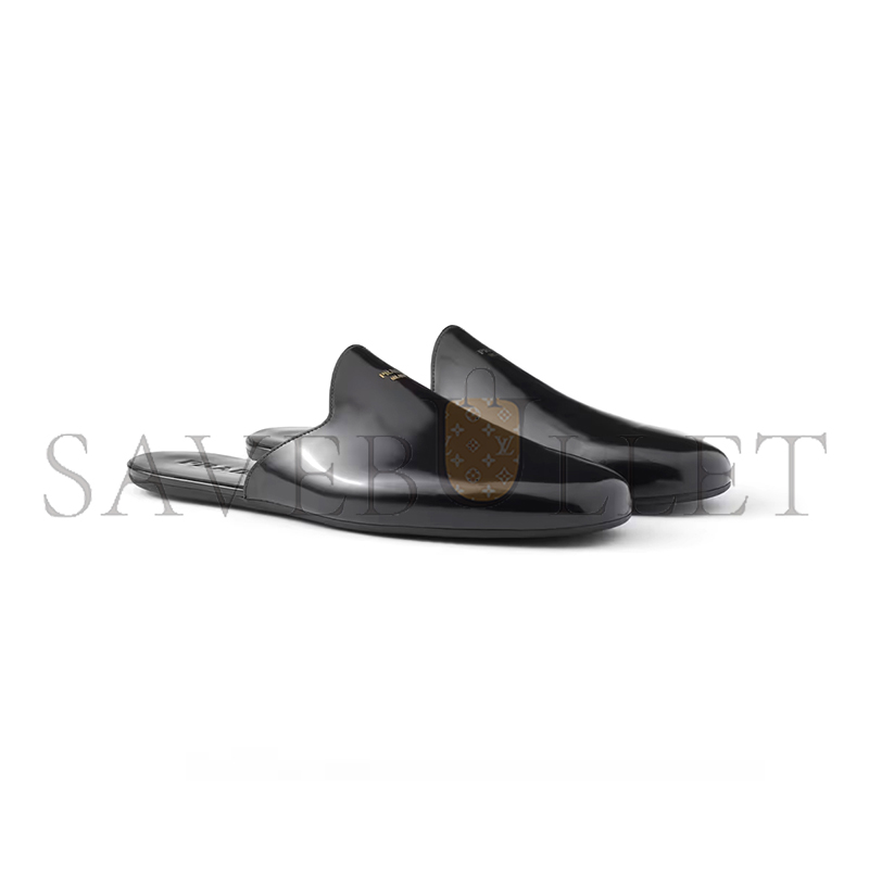 PRADA BRUSHED LEATHER SLIPPERS 2S2986